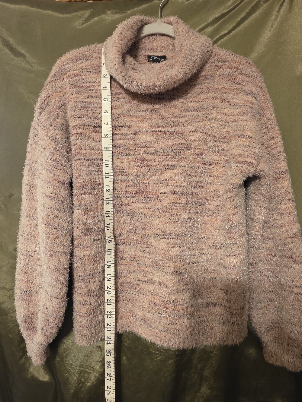 Art class - Plush Marled Pink- Mauve Cowl Neck Sweater